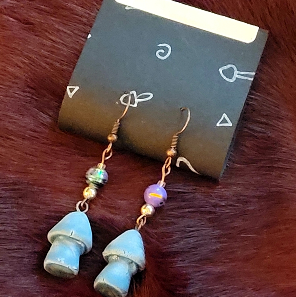 Handcrafted Clay Mushroom Earrings!